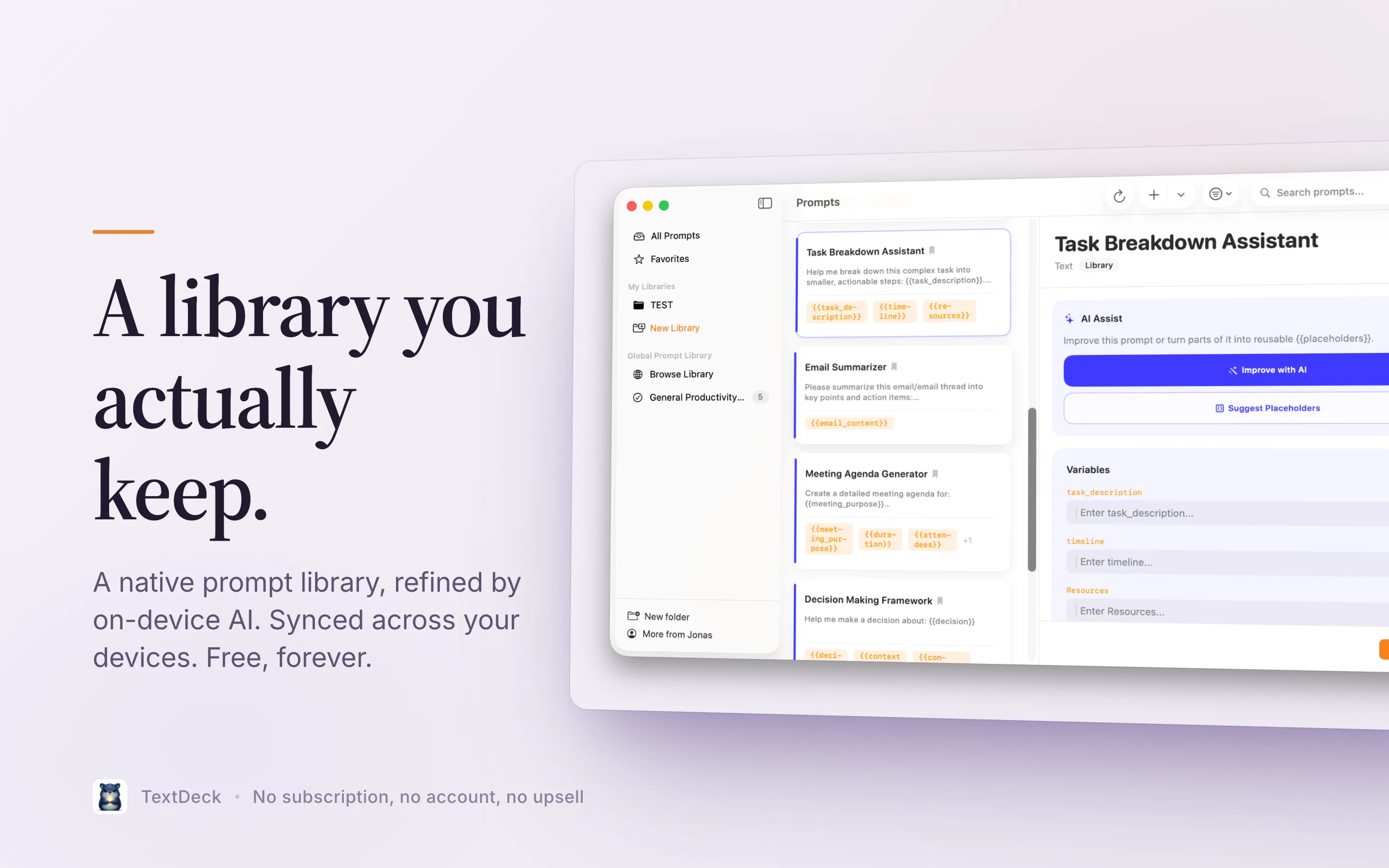 TextDeck App